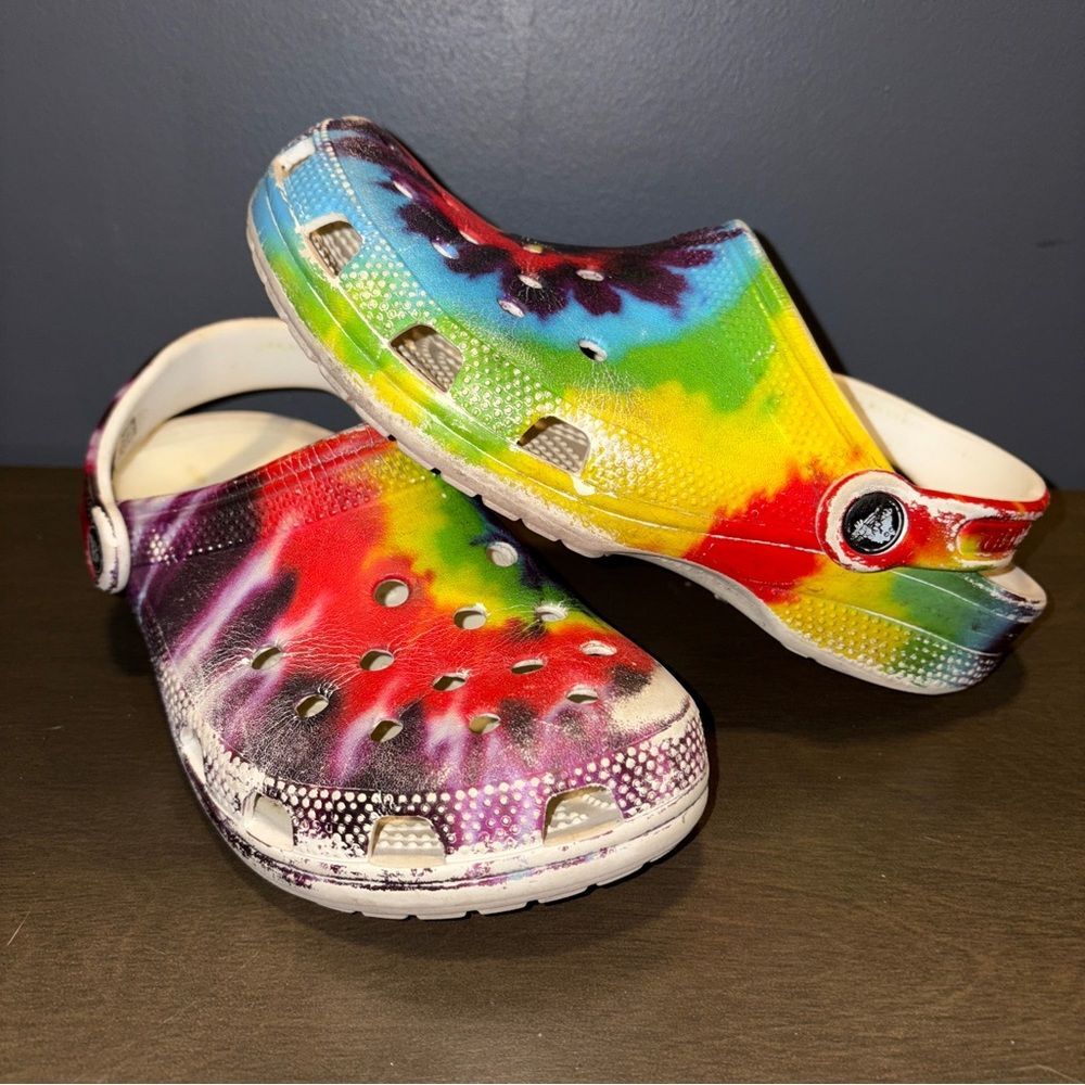 CROCS Classic Clogs Slip On Shoes Tie-Dye Mens 5 / Womens 7